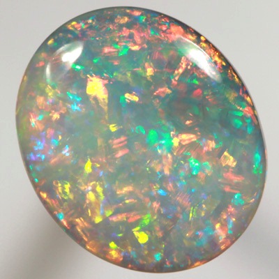 SOLID SEMI BLACK OPAL Top quality. Floral Harlequin pattern, Bright reds contrasted with greens SEE VIDEO  